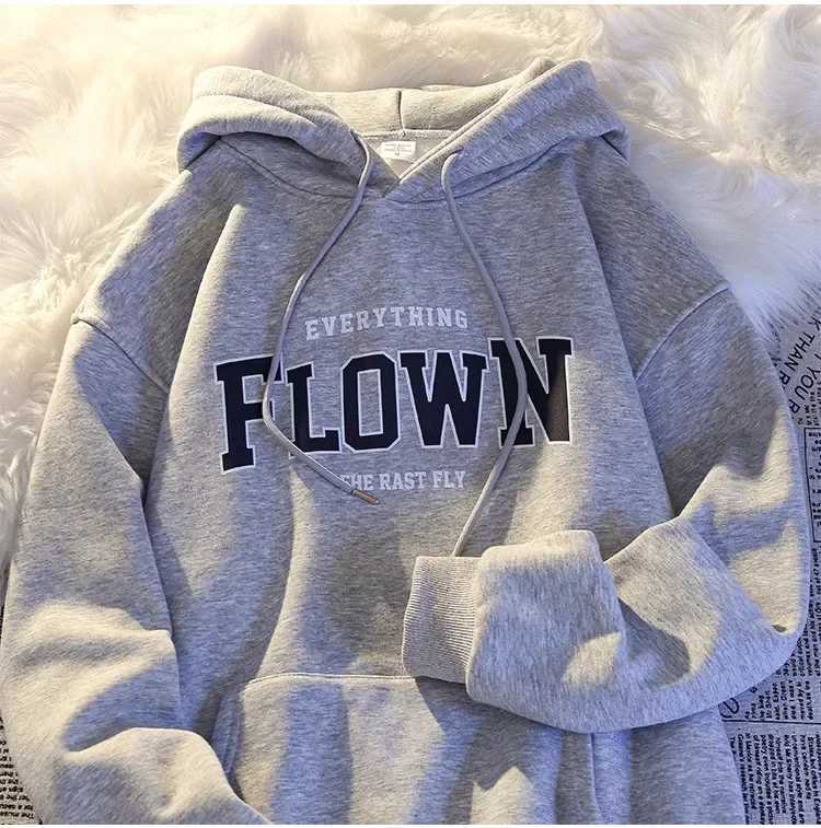 2024 Mens and womens hooded sweatshirt long sleeved sweater Korean style Harajuku retro printed Y2K W250117