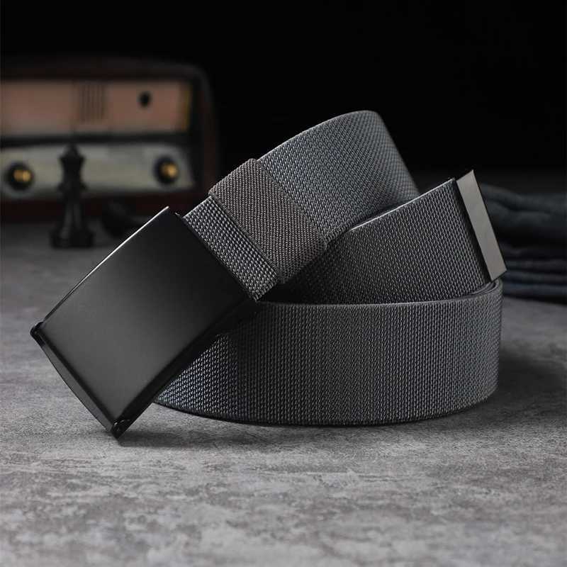 A suit of men elastic automatic buckle belt casual woven outdoor zippy belt using daily commuting W250120