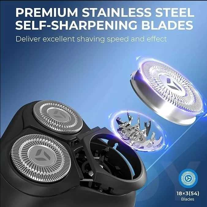 Sejoy Electric Beard Trimmer Mens Razor Rotary Rechargeable Beard Shaving Mane Men Trimmer CordlessW250117