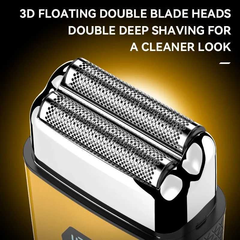 Kemei Rechargeable Foil Shaver Mens Electric Razor for Bald Head Close Shave Face Shaving Beard Trimmer 8500RPM Gifts for MenW250117