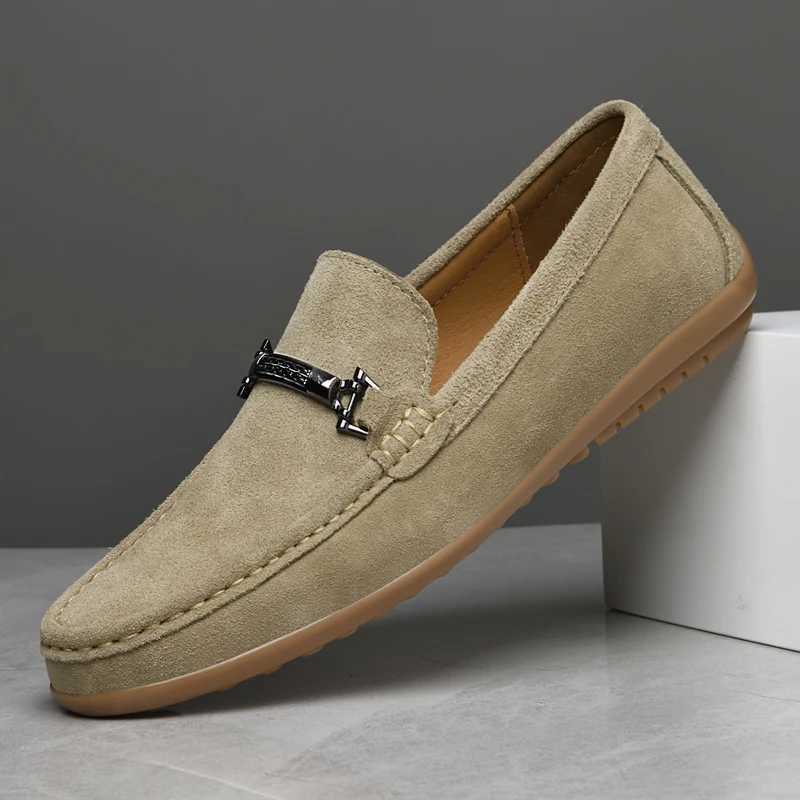 Suede Leather Man Loafers Luxury Casual Shoes for Men Comfy Handmade Boat Flats Slip Driving Shoes Leisure Walk MaleXJ250118