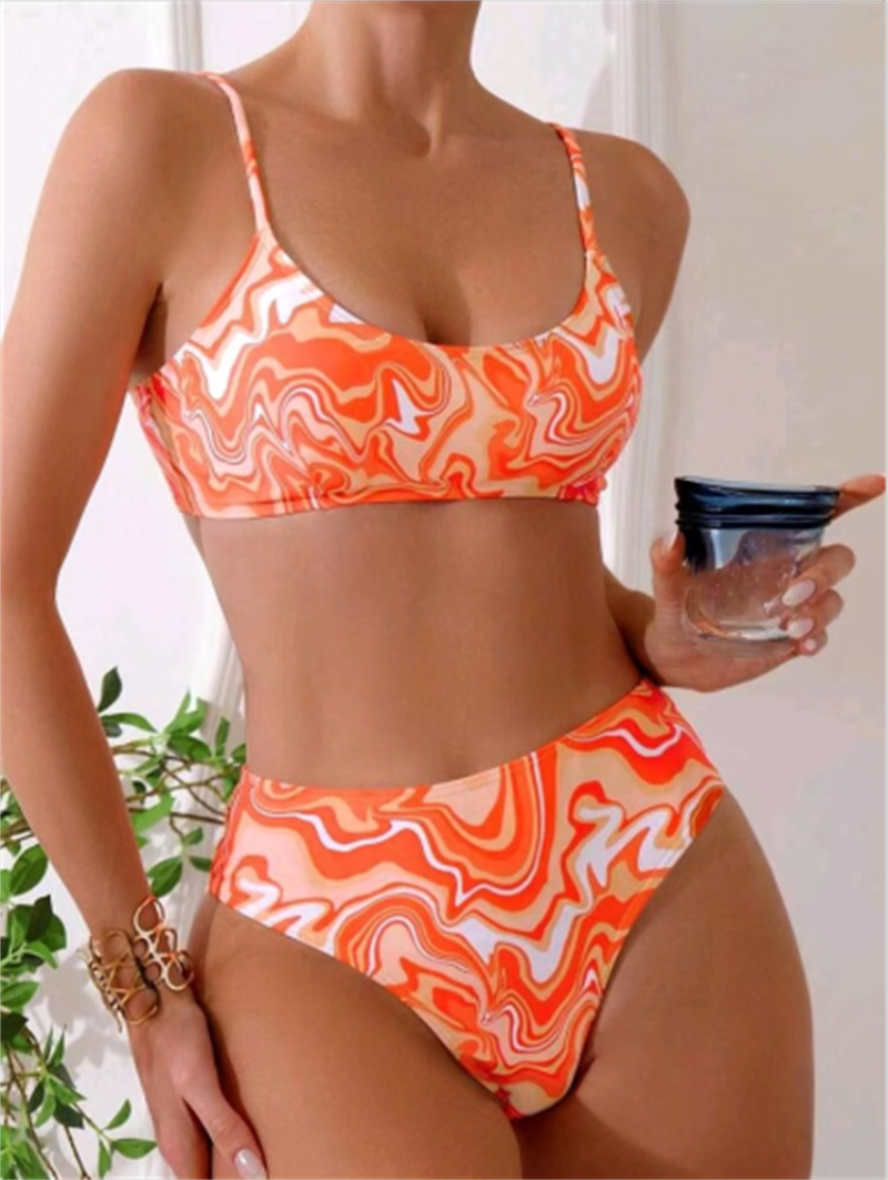 2025 Print Bikini Set with Mesh High Waist Beach Shorts Three Piece Swimsuit Women Push Up Swimwear Female Bather Bathing Swimming Swim Suit Beachwear