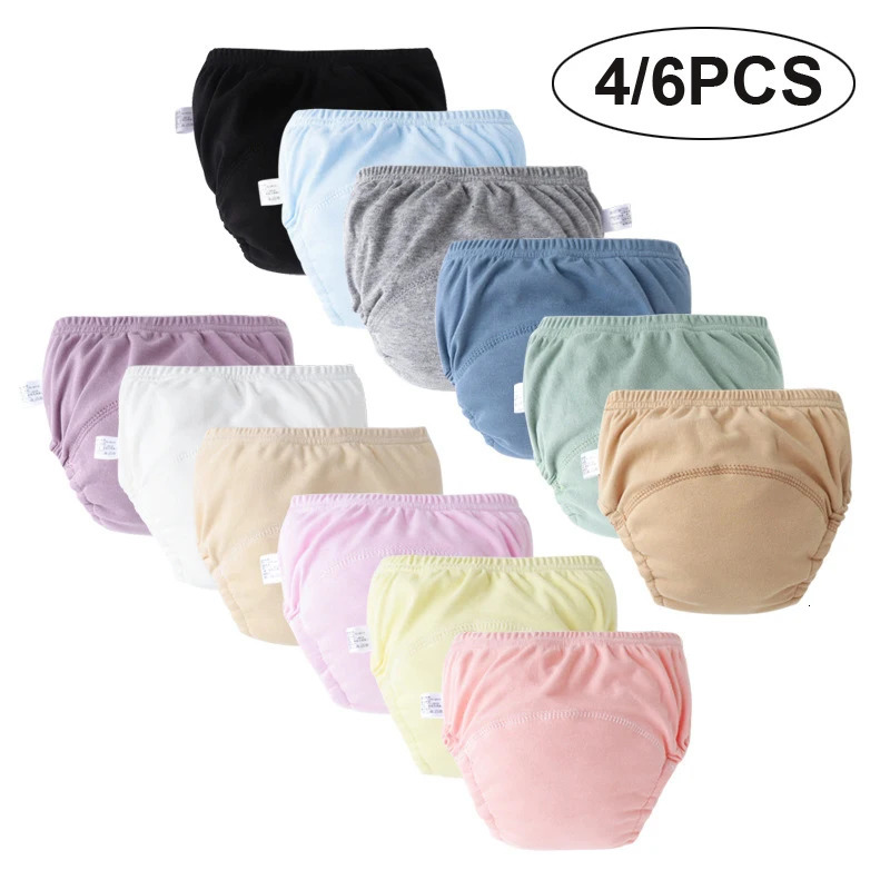 4/6Pcs Baby Diaper Training Pants for Girls Boys Kids Underwear Washable Infant Cloth Diaper Reusable Nappies Toddler Shorts 250114