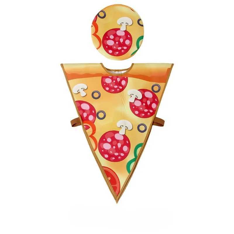 2024 New Halloween Food Cos Costumes Pizza Role Playing Costumes Childrens School Stage Performance Costumes W250117