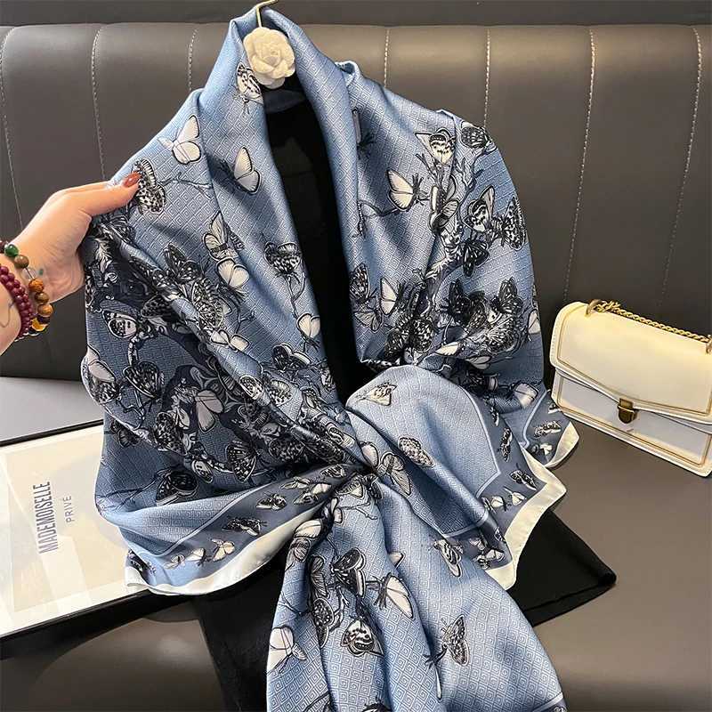 Design Silk Shl Headscarf Womens Fashion Summer Sunscreen Beach Stoll Wrs Bufanda Womens Headscarf Echape New W250118