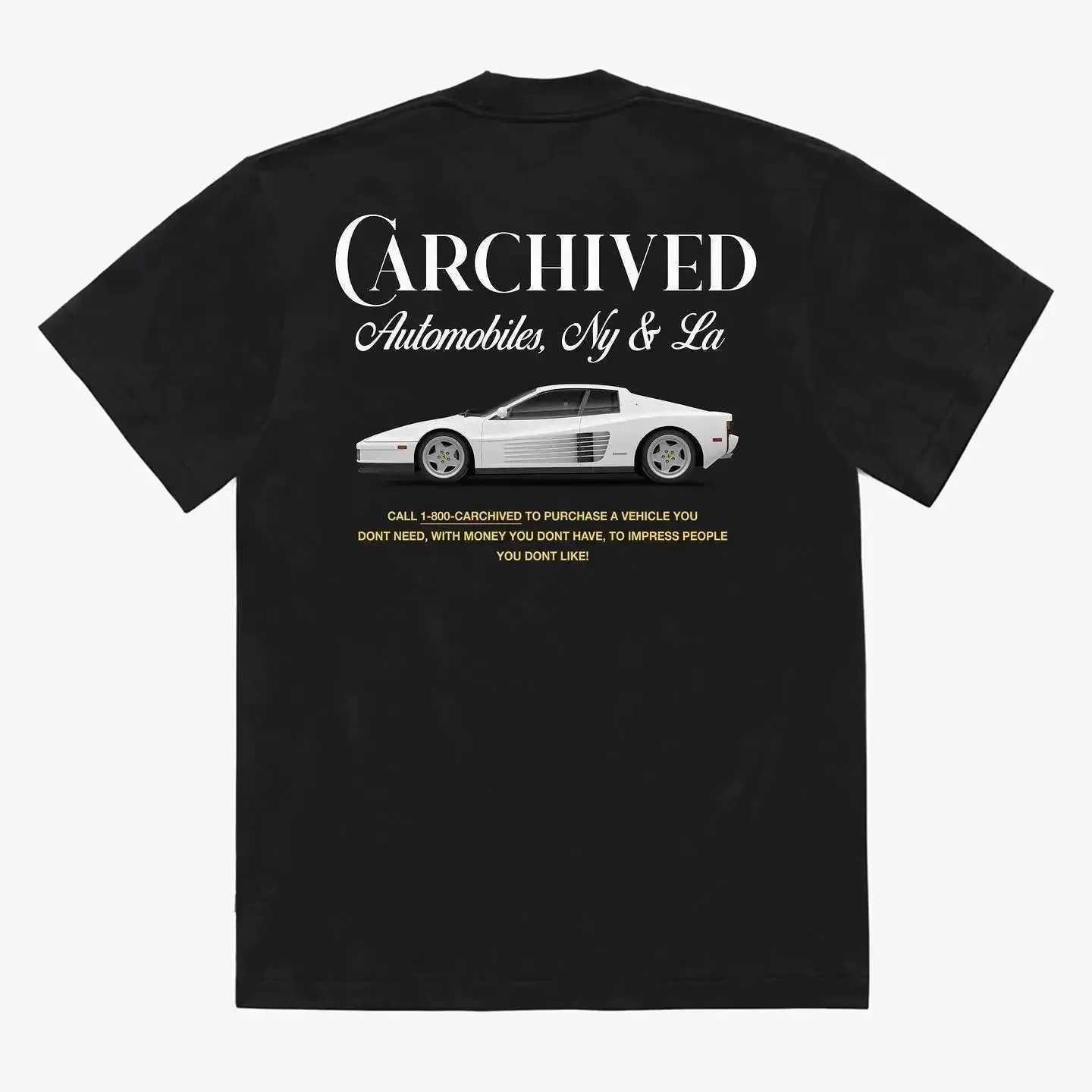 Streetwear T-shirt for Men and Women Harajuku Vintage Fashion Oversized Tee Hip Hop car Letter Y2K Loose Slim Cotton Tops unisex W250117