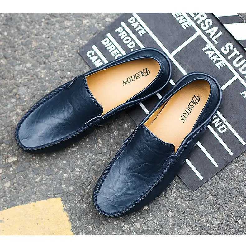 Leather mens shoes Casual luxury mens shoes Mocha shoes Breathable slippery mens boat shoes BDVEXJ250118