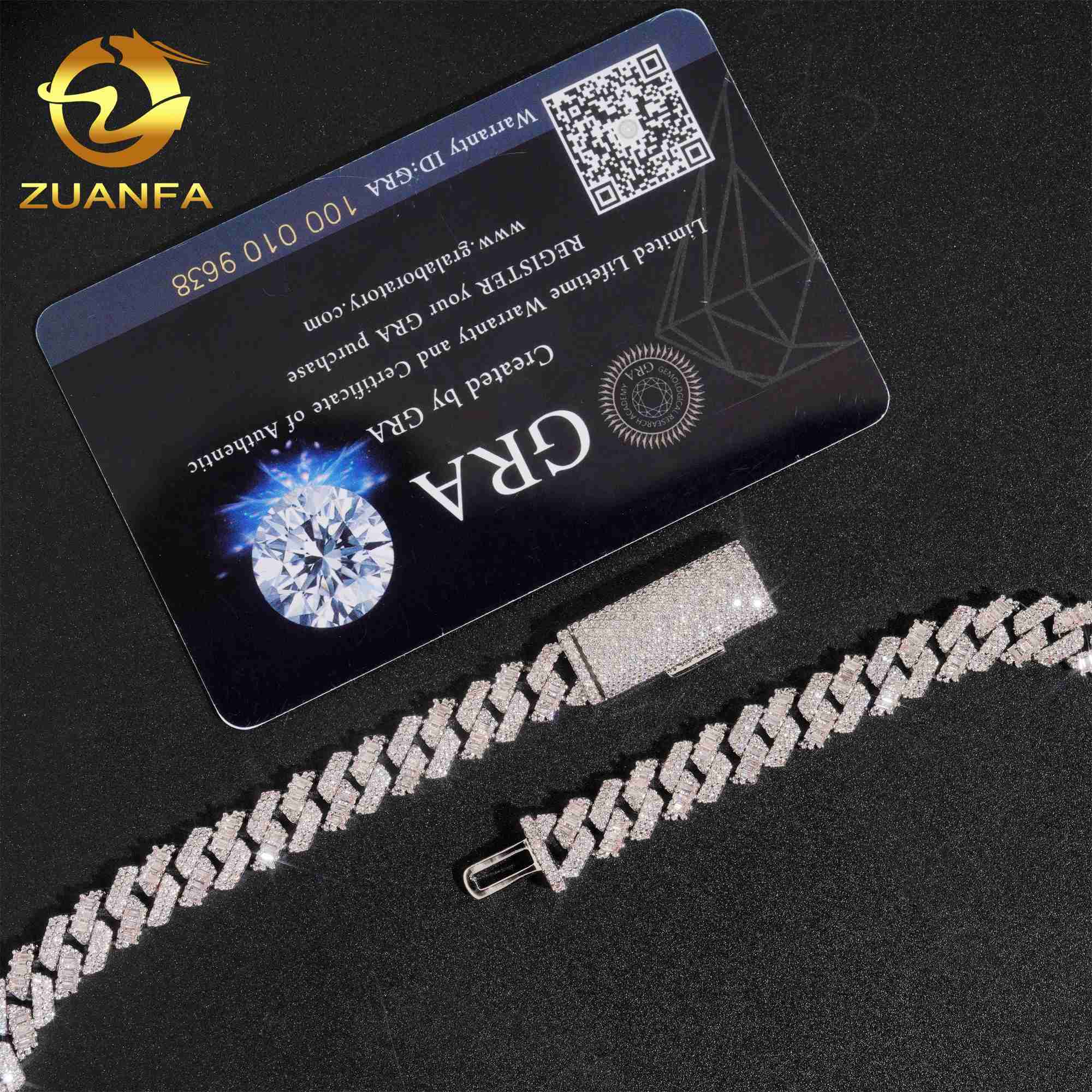 Women necklace silver 925 iced out vvs moissanite 8mm width chain diamond hip hop jewelry cuban link chain