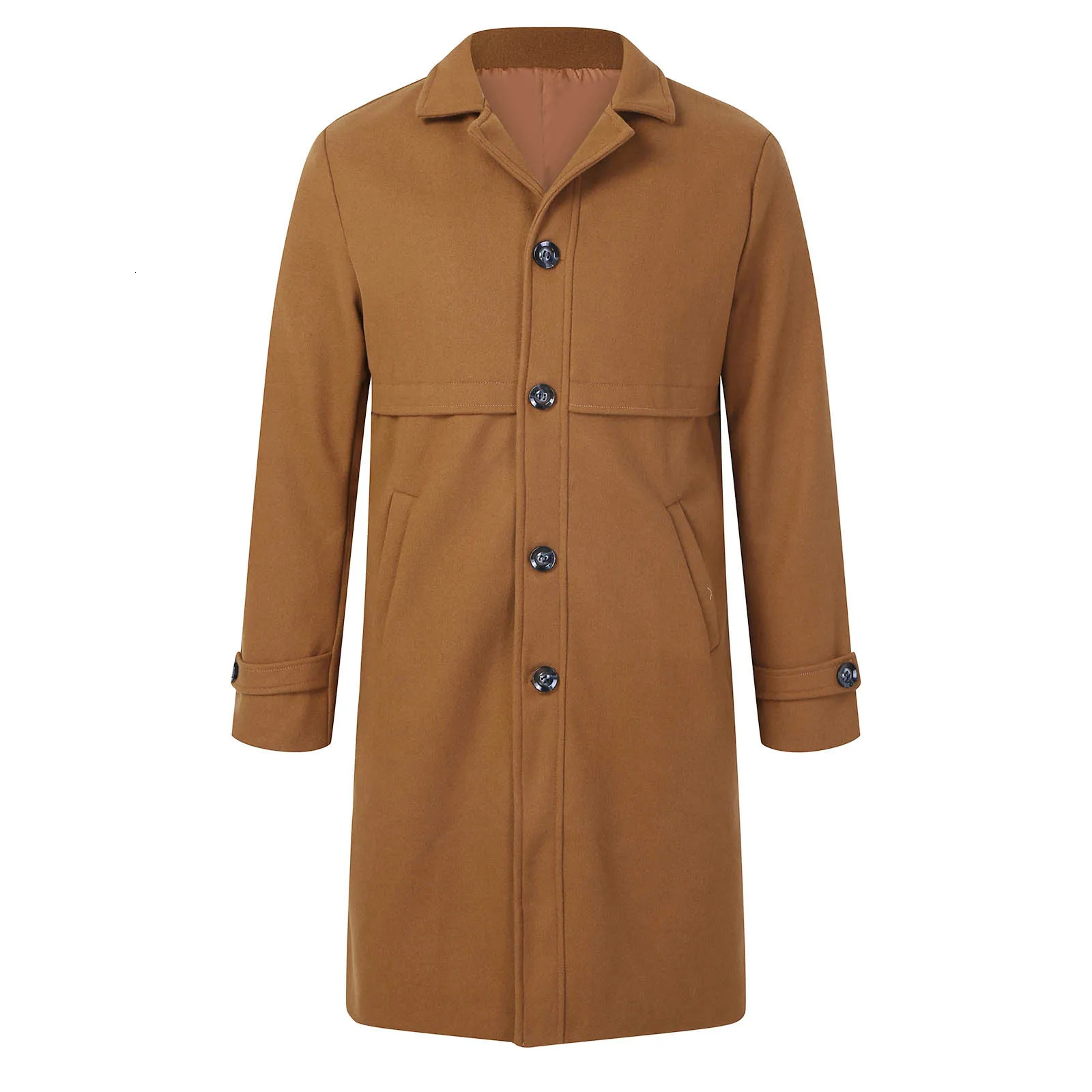 Mens Winter Trench Coat Fashion Casual Gentleman Simple Long for Men Loose Fit Outdoor and business Windbreaker 250120