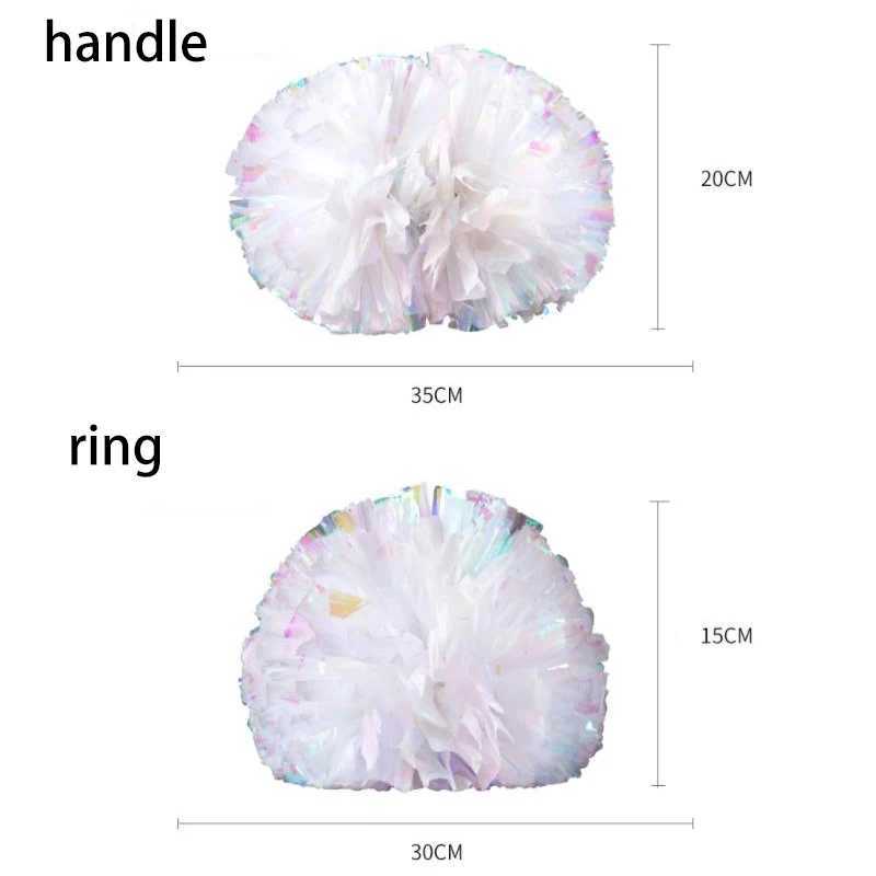 PC Plastic Handle Metallic Shine Streamer Pompoms Cheerleading Cheering Pom Ball Cheering Dance Decorator Club Sport SupplyW250121