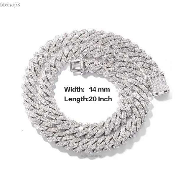 designer chain sier necklace hip hop jewelry wide 12mm 14mm cuban k chains moissanite Sier Necklace for men necklaces