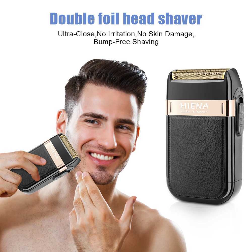 HIENA Mens Shaver Double Waterproof Reciprocating Cordless Shaver Rechargeable ShaverW250117