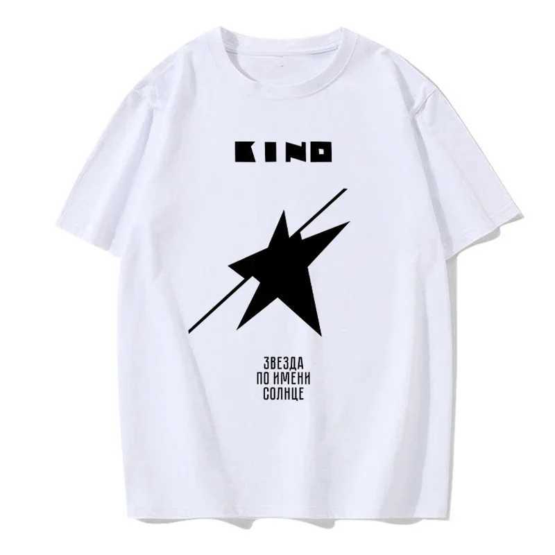 Kino Russian Band Album A Star Named Sun T-Shirt Boys Animal Print Shirt Cute Tops Blank T Shirts Mens T Shirt W250117