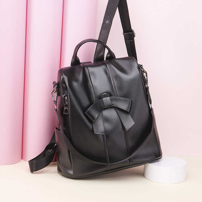 Womens Backpack New PU Outdoor Travel Backpack Leisure Fashion Dual Purpose Backpack Women