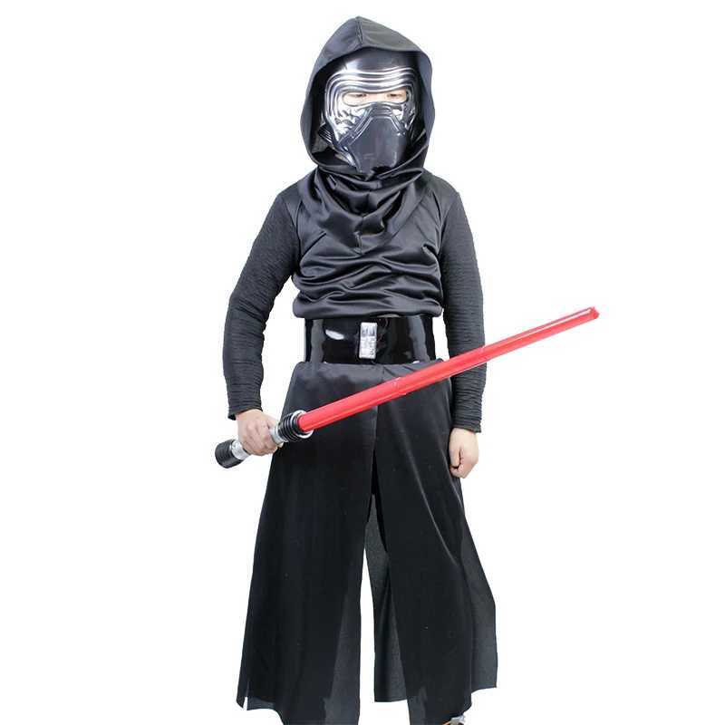 Deluxe Kylo Ren Classic Cosplay Clothing Kids 4-10years Halloween Movie Costume 4PCS set W250117