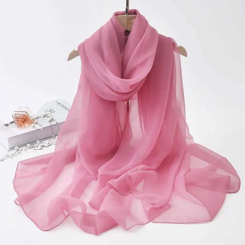 Korean Solid Transparent Chiffon Tourist Resort Beach Towels Sunscreen Shl Womens Summer Air Conditioning Silk Scarf M10 W250118