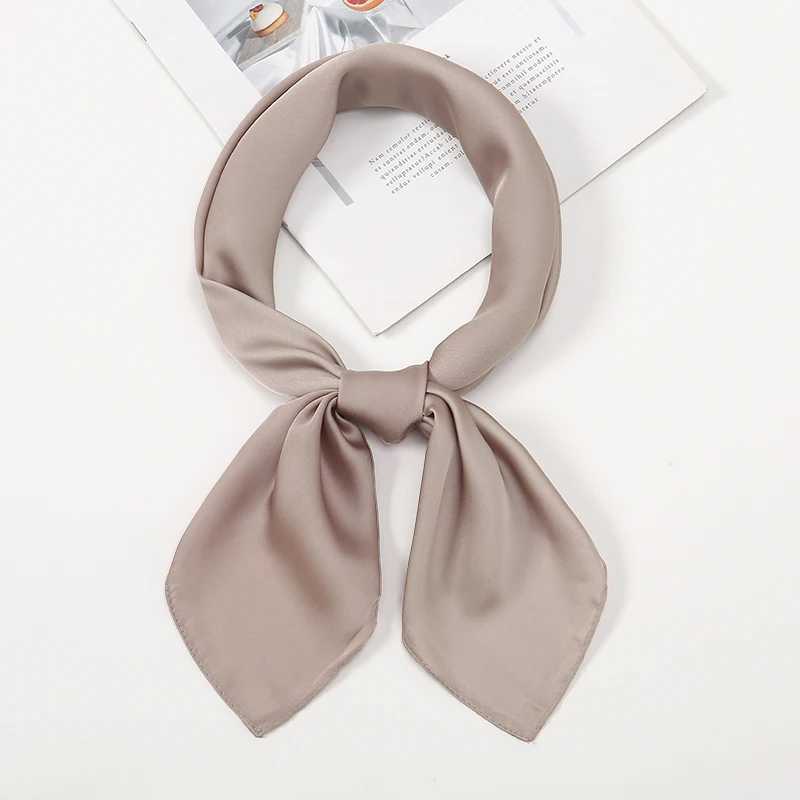 70*70cm Small Size Satin Square Scarf Women Master Handkerchief Solid Color Matte Silk Hair Wrs Thin Plain Female Neckerchief W250118