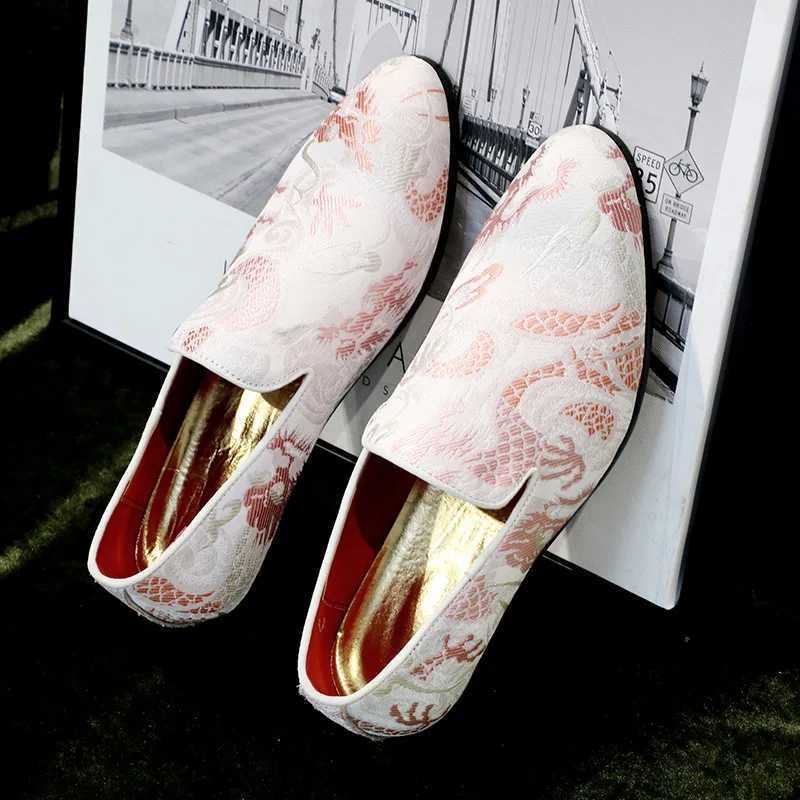 Fi Drag Embroidery Casual Shoes Mens Light Comfortable Driving Loafers Men Party Wedding Slip- FlatsXJ250118