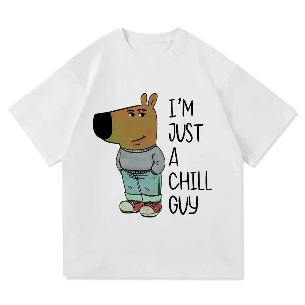 Im Just A Chill Guy T Shirt Funny Chill Guy Dog Meme Trend Y2k Graphic T-shirts 00% Cotton Soft Unisex Tee Tops EU Size W250117