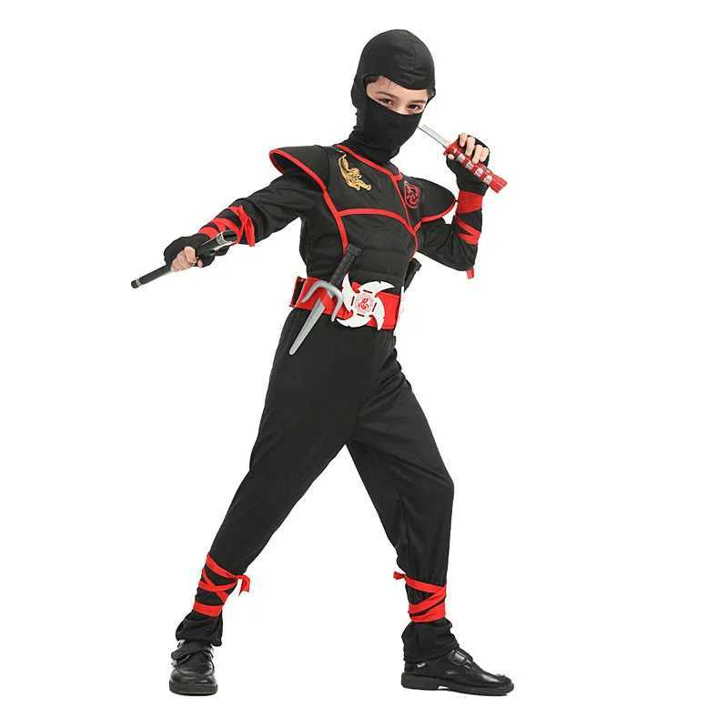 Boys Ninja Deluxe Costume for Kids with Weapon Accessories Kids Kung Fu Outfit Halloween Ideas Gifts with Bayonet Toys W250117