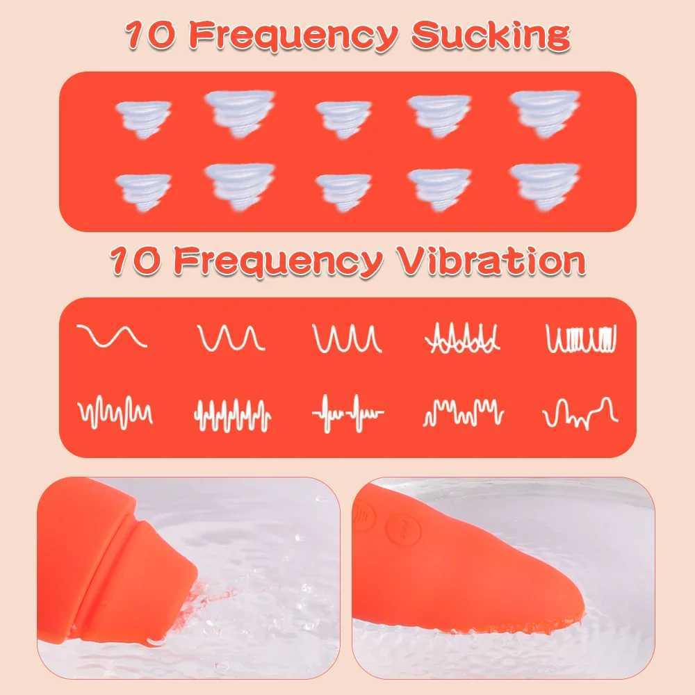 Carrot Vibrator Adult Products G Spot Vaginal Stimulator Female Masturbator Nipple Clitoral Sucking Massager Sex Toys For Couple W250117
