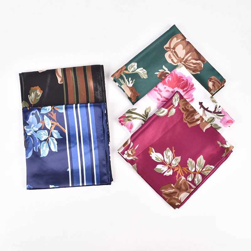 2023 New Rose Pattern Season Global Fashion 90 Color Ding Square Scarf Headband Scarf Silk W250118