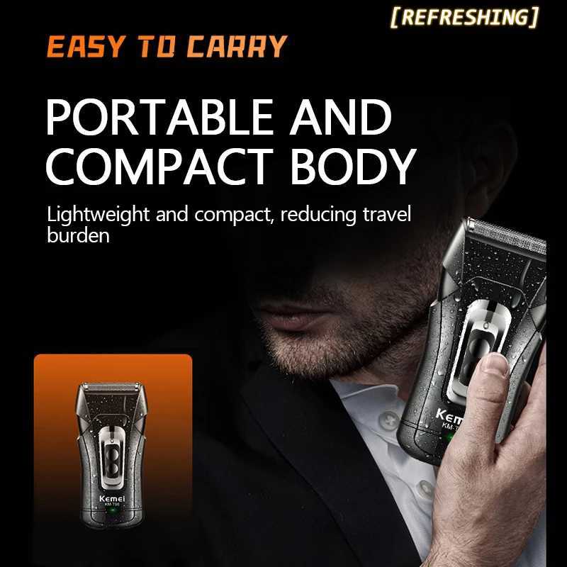 Kemei KM-T98 electric shaver mens waterproof cordless charging beard trimmer shaver reciprocating hair cutting precision trimmerW250117