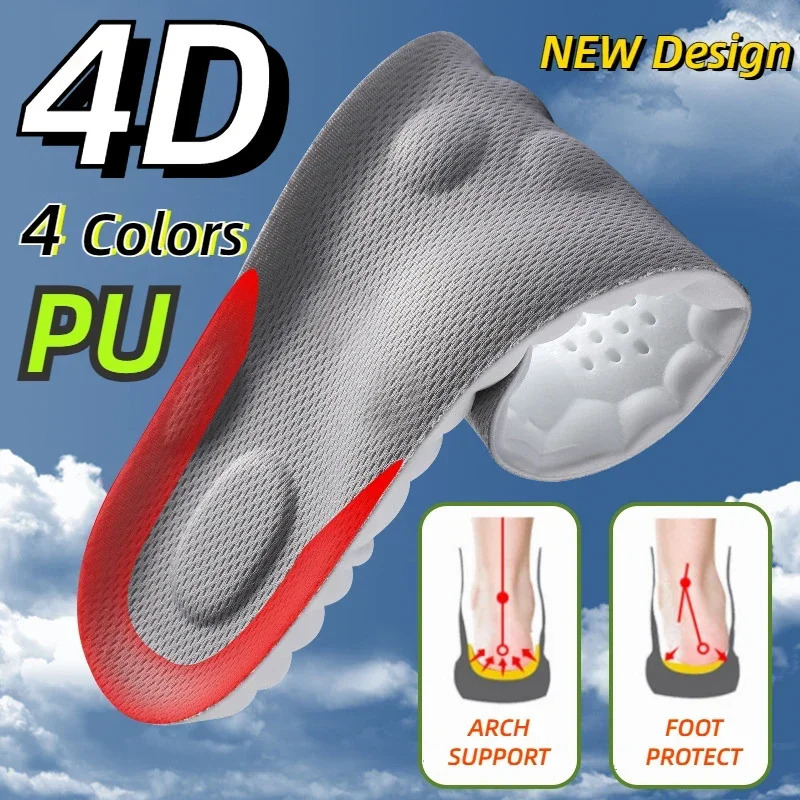 4D Cloud Technology Insole Large Size Super Soft Comfort Insoles Foot Protection Cloud Feeling U-Shape Memory Foam Sports Insole 250121