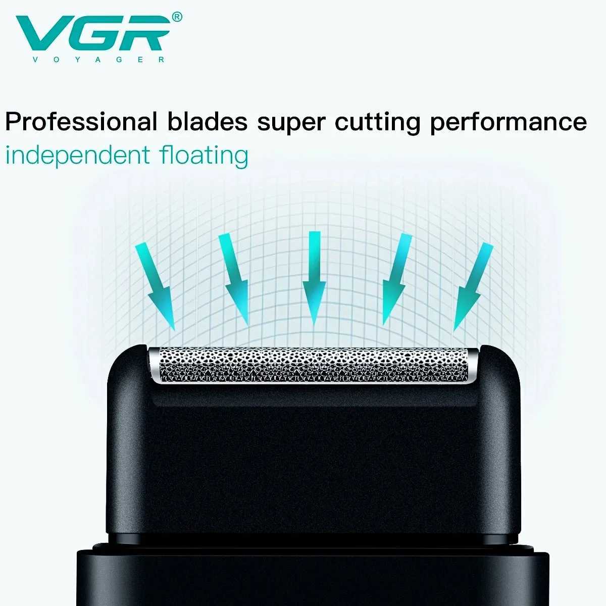 VGR Shaver Professional Razor Reciprocating Beard Trimmer Portable Shaver Electric Razor Cordless Shaving Mane for Men V-390W250117