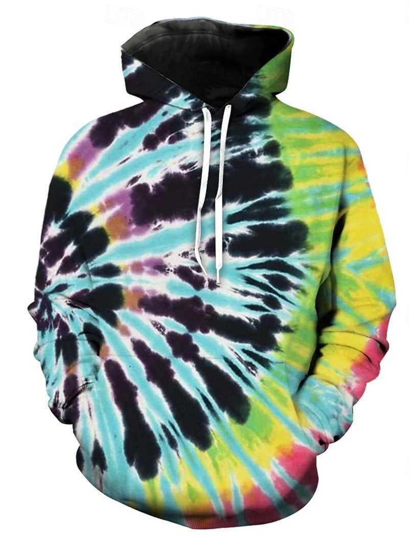 Autumn New 3D Print Tie-dye Graphic Hoodie Men Women Oversize Sweatshirt Colorful Clothing Harajuku Y2K Pullover Casual Hooded W250117