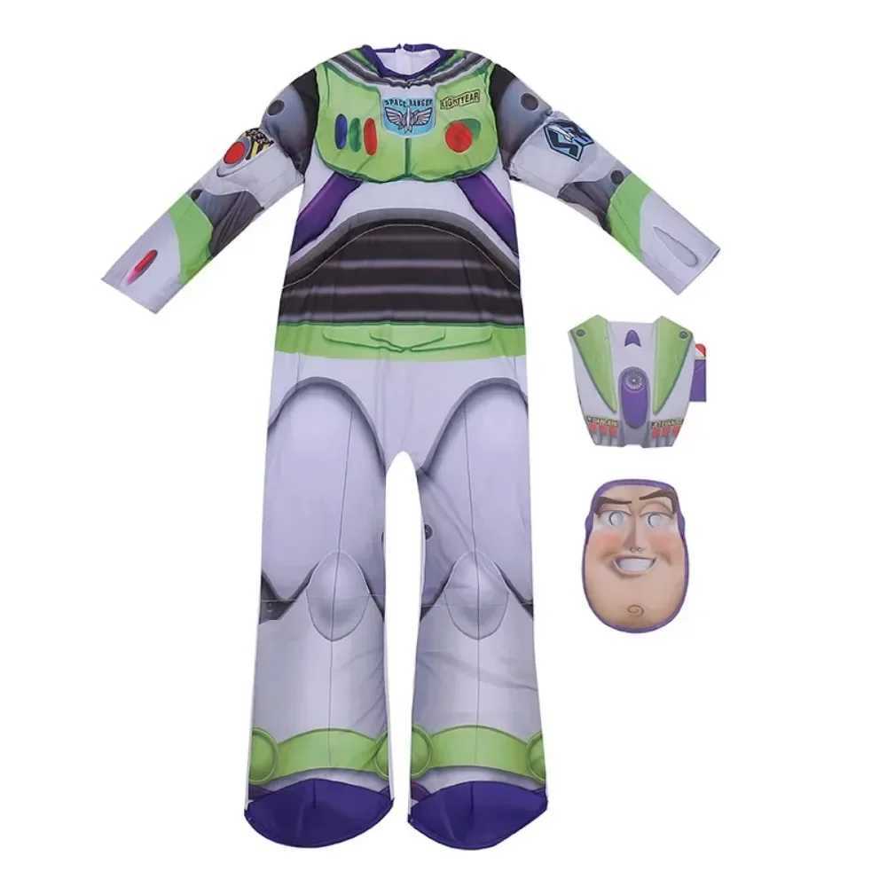 Buzz Lightyear Childrens Superhero Cotton-filled One-piece Costume Cosplay Halloween Birthday Party Theme Animation Cos Costume W250117