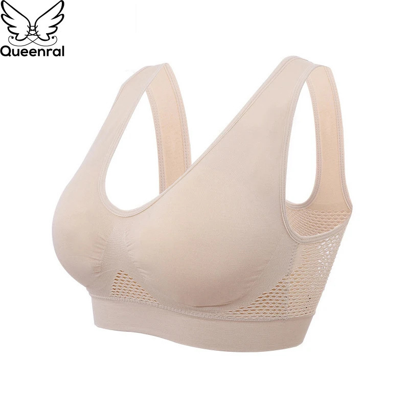 3pcs Bras For Women Plus Size Bra With Pads Seamless Underwear Active Brassiere Breathable Mesh Wireless Vest 250122