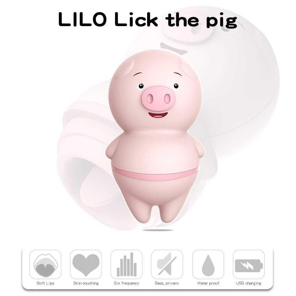 Cute Sexy Pig Licking Sucking Vibrators For Women Clitoris Sucker Anal Nipple Licks Massage Female Sex Toys Adult Erotic Machine W250117