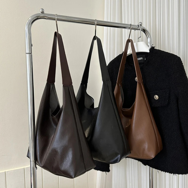 Vintage Pillow n PU Leather Boston Handbag Women Casual Large Capacity Shoulder Crossbody Bags Fashion Shopper 250122