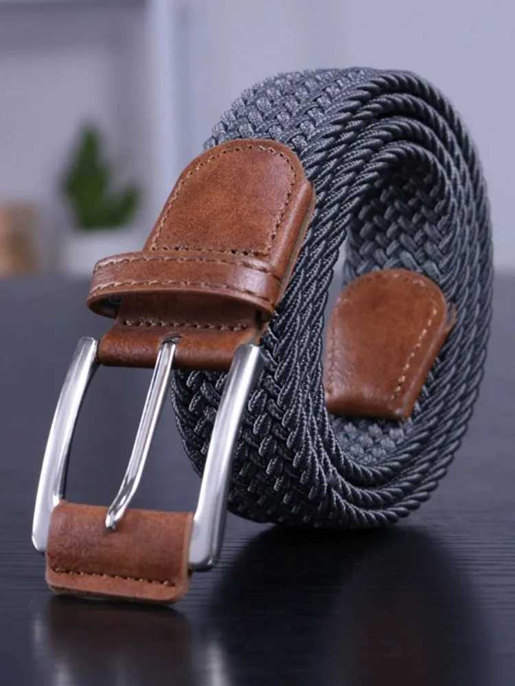 Unisex Canvas Belt Elastic Fabric Woven Quality Women Belts for Jeans Male Pin Buckle Expandable Braided Stretch Casual Straps W250120