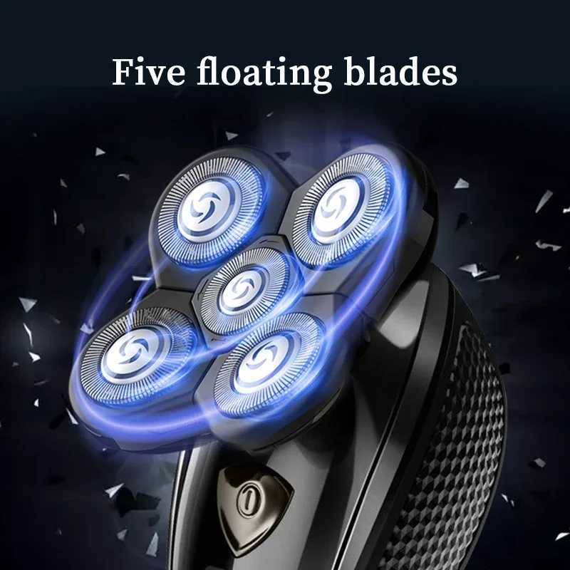 Multi functional electric shaver mens wet dry shaver rechargeable bald beard trimmerW250117
