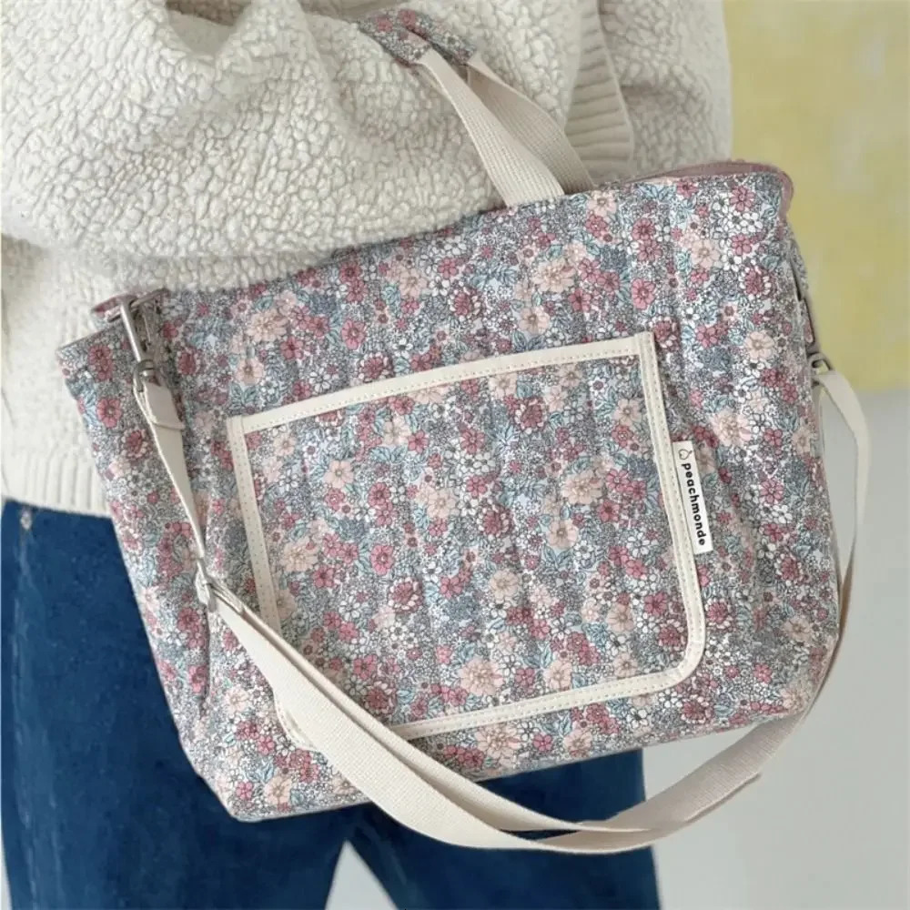 Floral Printing Mummy Baby Bag Large Capacity Cotton Diapers Stroller Lightweight Multifunctional Storage Diaper Bags 250117