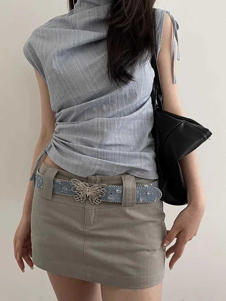 The Belt Lady Canvas New Summer Decoration Butterfly Smooth Buckle Belt With Jeans Tie-In Korean Version W250120