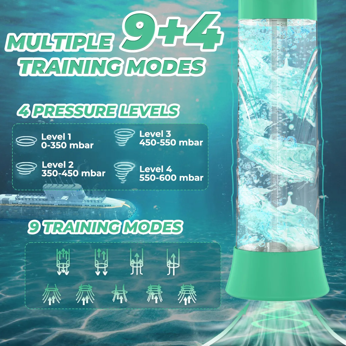 Penis Pump Male Sex Toys Electric Vacuum IPX7 Waterproof LCD Display 4 Pressure Levels 9 Suction Training Extender Bigger 250121