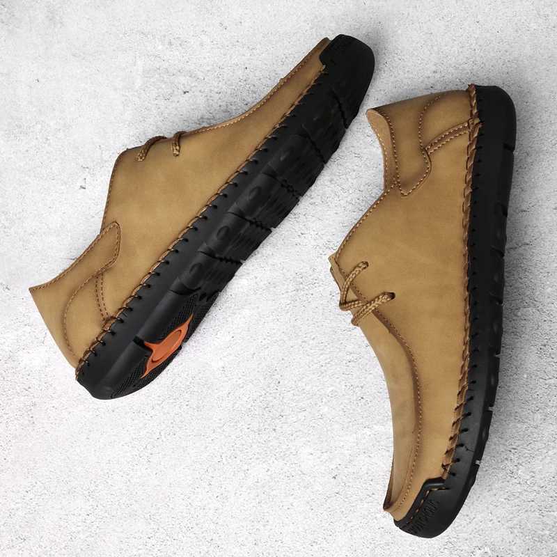 Handmade Casual Mens Leather Shoes Lightweight Leather Casual Shoes Hot Sale Men Loafers Comfy All-mah Driving ShoeXJ250118