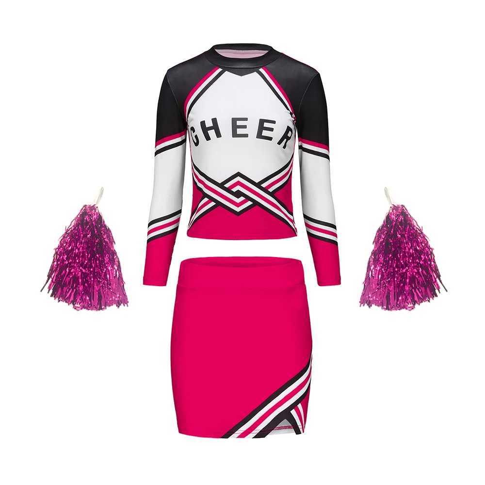 Child Cheerleader Uniform Dress Outfit Cosplay Costume School Girls Musical Sports Team Suit Summer Childrens Set Role PlayingW250121