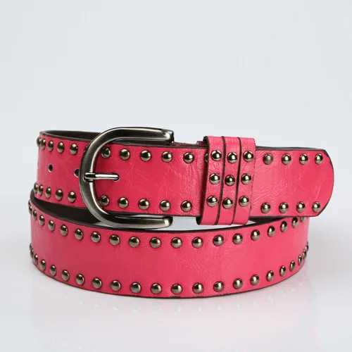 Punk Style Womens Belt All-match PU Leather Alloy Pin Buckle Solid Color Personality Blue Designer Belt Female Wholesale W250120