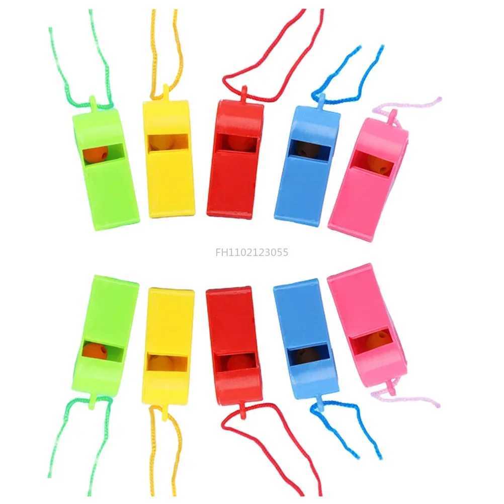 pcs Mini Plastic Whistle with Rope Children Toys Kids Football Soccer Rugby Cheerleading Whistle Birthday Party SuppliesW250121