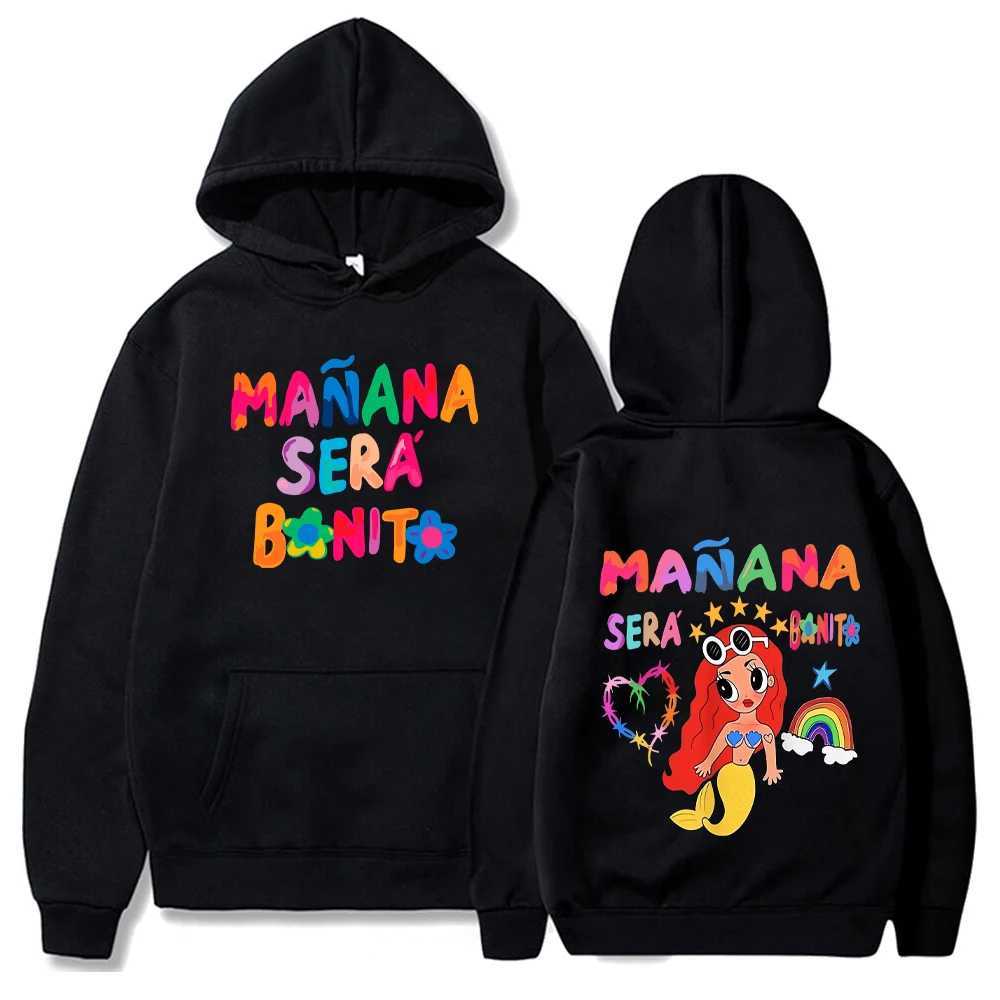 Female singer Carol G hoodie Manana Sera Bonito printed hoodie multi-color sweatshirt Y2k wool hoodie W250117