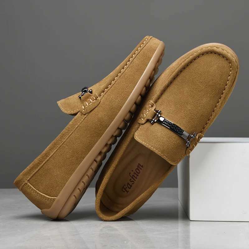 Suede Leather Man Loafers Luxury Casual Shoes for Men Comfy Handmade Boat Flats Slip Driving Shoes Leisure Walk MaleXJ250118