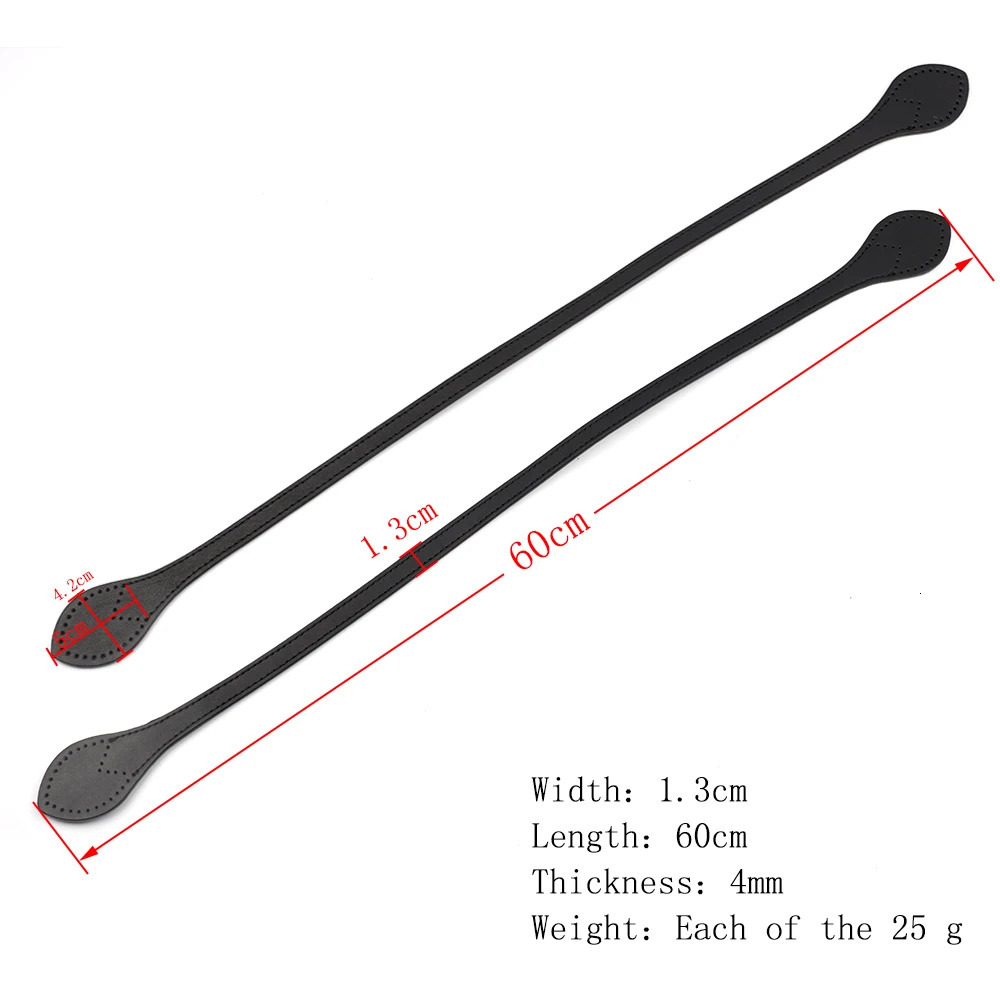 2PCS 60cm Bag Handles Genuine Leather Handbag Strap Portable Bag Strap Belt DIY Handmade Replacement Shoulder Strap Accessories 250121
