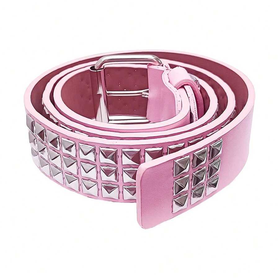 Pink Y2K Punk Goth Rivet Belt with Studded for Womens Girls Cute Punk Accessories W250120