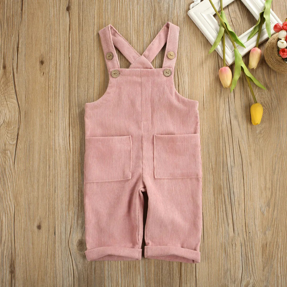 05Y Baby Corduroy Suspender Pants Boys Girls Autumn Clothes Kids Sleeveless Loose Overalls Romper Jumpsuits with Pockets 250117