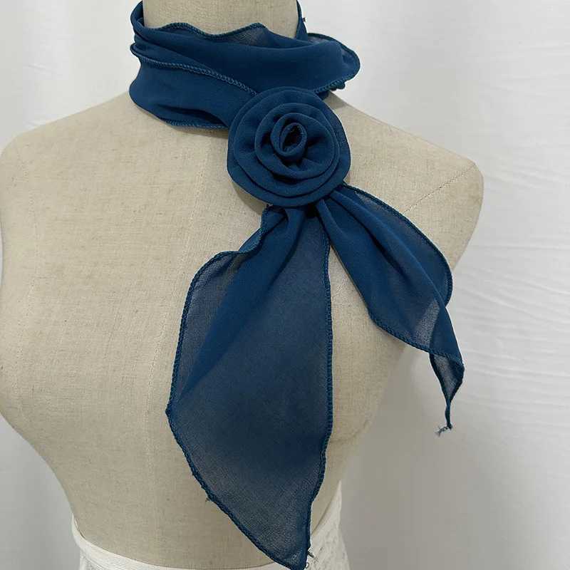 26Colors Decorative Headscarf solid rose Knotted scarf Shl shl flower Sunscreen Headscarf Ladies off scarf W250118