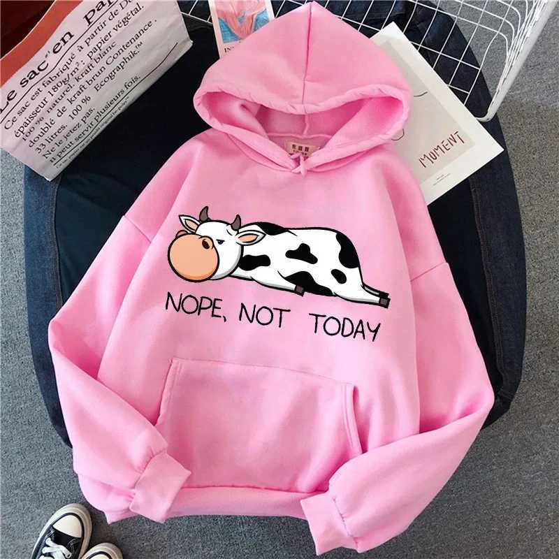 Cow hoodie unisex funny y2k aesthetic anime pattern W250117